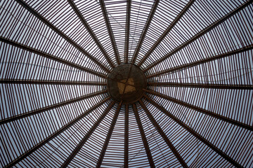Circular roof made of wood