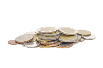 coins isolated on white