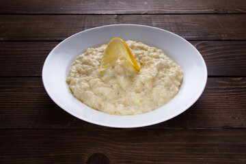 risotto lemon Traditional italian meal