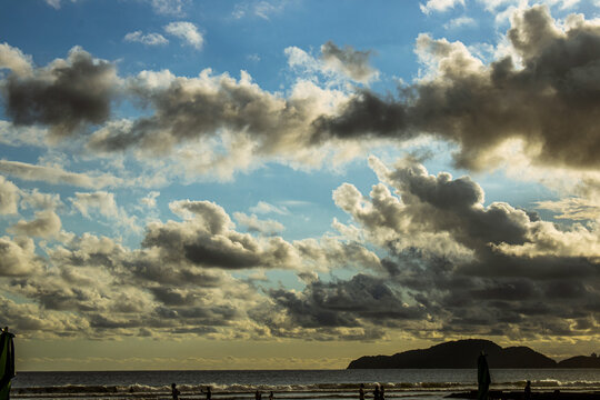 paisagem, c&eacute;u, arvore, nuvem, montanha, sol, silhueta.