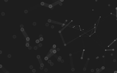 Abstract background. Molecules technology with polygonal shapes, connecting dots and lines. Connection structure. Big data visualization.