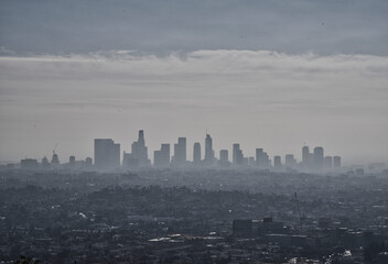 Fototapeta na wymiar Environmental Pollution - LA Skyline - Image taken through smog...