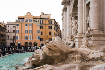 Fototapeta na wymiar Rome/Italy - March 20 2019: Trevi Fountain