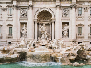 Fototapeta na wymiar Rome/Italy - March 20 2019: Trevi fountain front view