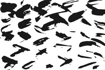 Colorful paint brush strokes. Pattern with spots and blobs of paint or ink. Vector hand drawn textures. Abstract background. Vector eps illustration.