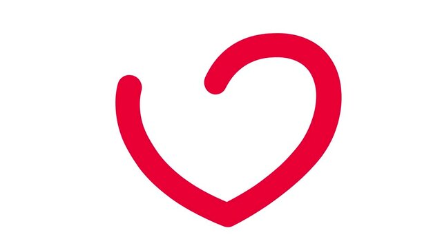 Heart cartoon animation loop. Love symbol,.Alpha channel included. Seamless loop.