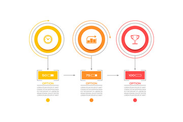 Modern business progress infographic option banner design, modern flat icons design.