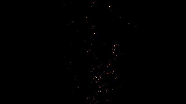 Fire Embers Stcok Footage In Black Blackground