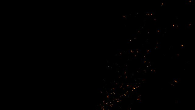 Fire Embers Stcok Footage In Black Blackground