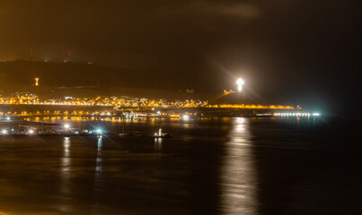 Night view of the ocean