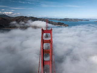Golden Gate Bridge Covered in Fog