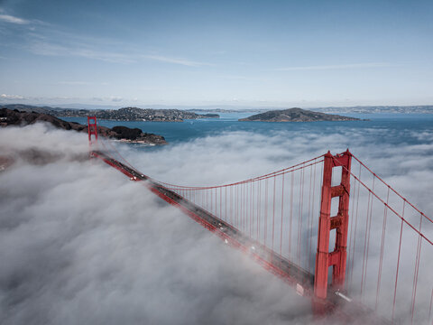 Golden Gate Bridge Covered in Fog