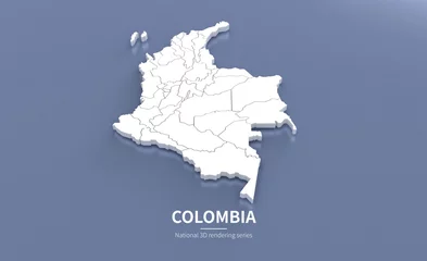 Fototapeten Colombia Map 3d. National map 3D rendering set in American continent. © Tuna salmon