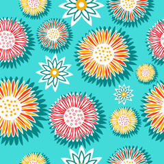 Fototapeta na wymiar seamless floral sunflower pattern