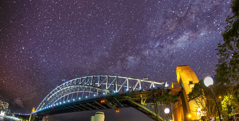 Milky Way over Sydney Harbour Bridge, NSW, Australia