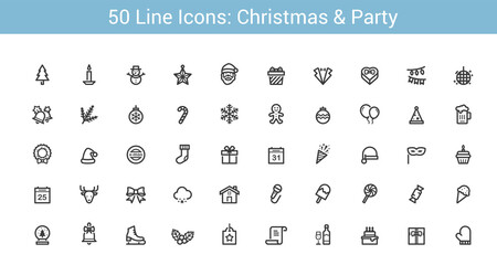 Christmas and Party Line icon