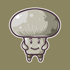 Cute mushroom mascot character vector illustration