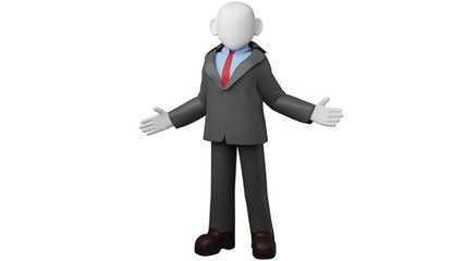 Bussiness welcome 3D people rendering