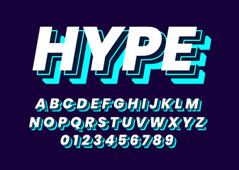 3d urban hype text style. Font alphabet custom effect. Typography for poster headline .
