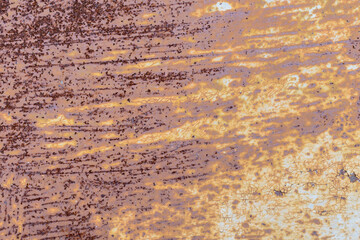 Rusty back wall. Surface cracking. Rusty spots, scratches, stains.