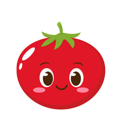 Cute happy red tomato character