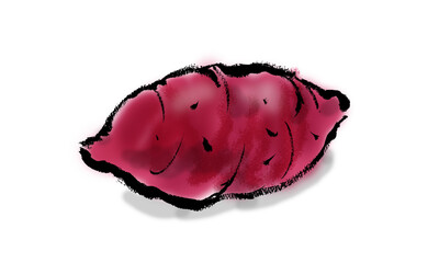 焼き芋　サツマイモの手描きイラスト