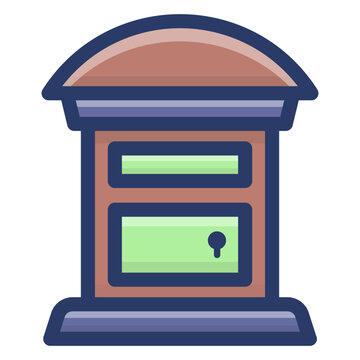 Postbox Flat Vector