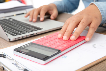 Financial accountant or investor in the office at work