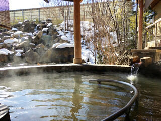日本の秘湯の露天風呂