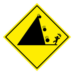 illustration of beware of falling rocks