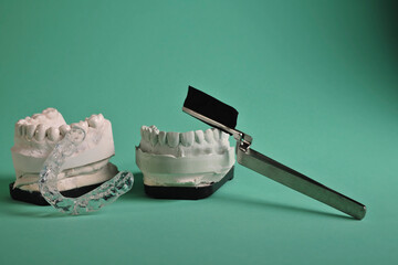 jig against bruxism on plaster model