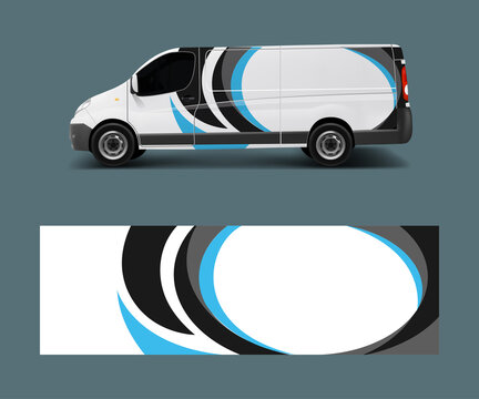 Car Graphic Abstract Stripe Designs Vector. Abstract Lines Design Concept For Truck And Vehicles Van Graphics Vinyl Wrap