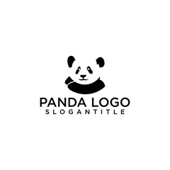 Panda Logo abstract design vector template Negative space style. Wild animal zoo Logotype bear concept icon.
