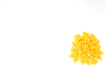 Farfalle. Uncooked pasta isolated on white background