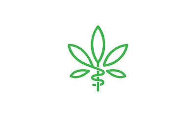 Creative Vector Illustration Logo Design. Cannabis Hemp Logo Concept.