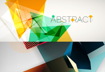 Set of vector geometric backgrounds. Vector illustration for covers, banners, flyers and posters and other designs