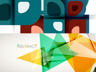 Set of vector geometric backgrounds. Vector illustration for covers, banners, flyers and posters and other designs