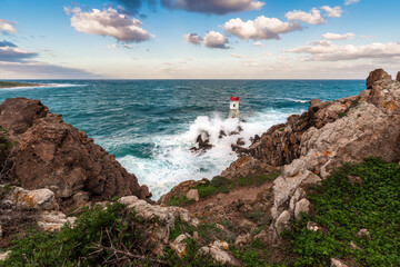 The Capo Ferro lighthouse, Porto Cervo, Olbia-Tempio, Sardinia, Italy
