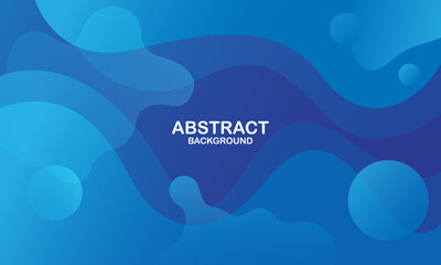 Liquid color background design. Blue elements with fluid gradient. Dynamic shapes composition. Vector illustration