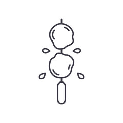 Obraz premium Meat ball icon, linear isolated illustration, thin line vector, web design sign, outline concept symbol with editable stroke on white background.