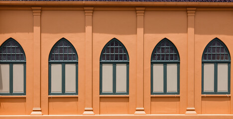 exterior window vintage style with color of orange