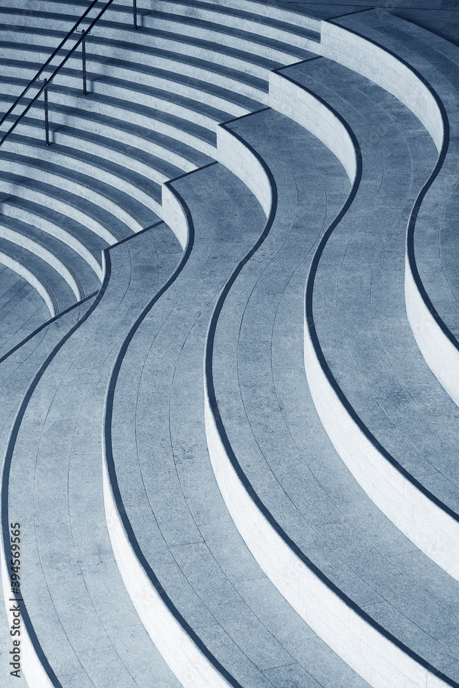 Poster Stairway of modern architecture. Building abstract background