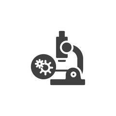 Covid-19 laboratory test vector icon. filled flat sign for mobile concept and web design. Microscope and coronavirus infection glyph icon. Symbol, logo illustration. Vector graphics