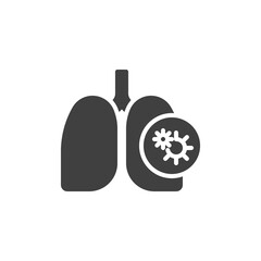 Lungs Infection vector icon. filled flat sign for mobile concept and web design. Human lungs with Covid-19 virus glyph icon. Symbol, logo illustration. Vector graphics