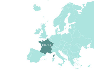 France on Europe map vector. Vector illustration.