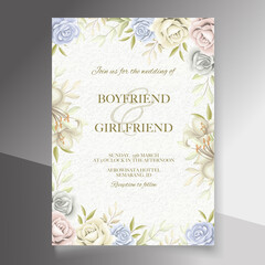 Elegant beautiful floral and wedding invitation