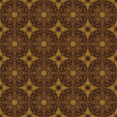 Unique circle patterns design on Central Java batik with beautiful blend color concept.