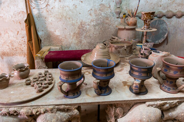 Workshop of ceramic pots in Heritage villages in Abu Dhabi, United Arab Emirates