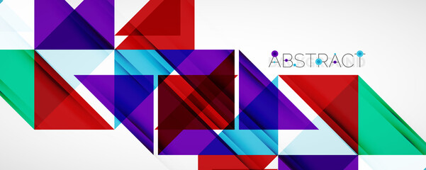 Geometric abstract background. Techno color triangle shapes. Vector illustration for covers, banners, flyers and posters and other designs