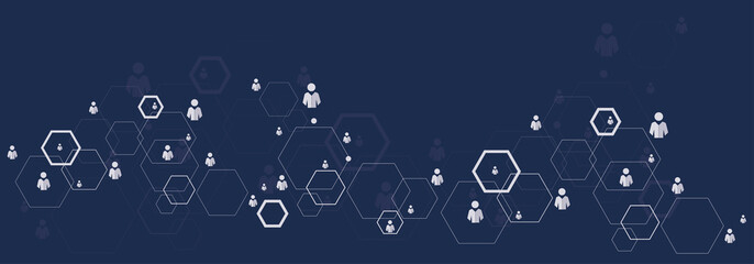 Abstract human connections headline background